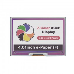 4.01inch ACeP 7-Color E-Paper E-Ink Display HAT for Raspberry Pi, 640×400 Pixels, SPI Interface