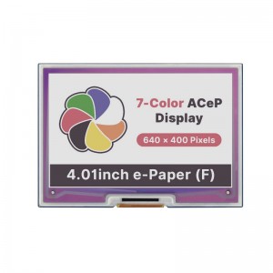 4.01inch ACeP 7-Color E-Paper E-Ink Display HAT for Raspberry Pi, 640×400 Pixels, SPI Interface 4.01inch ACeP 7-Color E-Paper E-Ink Display HAT for Raspberry Pi, 640×400 Pixels, SPI Interface