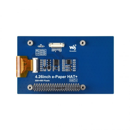 Waveshare 4.26inch E-Paper Display Module (G), 800 × 480 Resolution, Red/Yellow/Black/White, SPI Communication Interface, Standard Raspberry Pi 40PIN GPIO Header Waveshare 4.26inch E-Paper Display Module (G), 800 × 480 Resolution, Red/Yellow/Black/White, SPI Communication Interface, Standard Raspberry Pi 40PIN GPIO Header