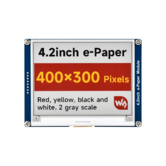 4.2inch E-Paper / E-Ink Display Module (G), 400x300, Red/Yellow/Black/White, SPI Interface