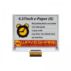 4.37inch E-Paper (G) raw display, 512 × 368, Red/Yellow/Black/White 4.37inch E-Paper (G) raw display, 512 × 368, Red/Yellow/Black/White