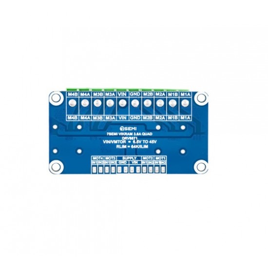 Vikram-453R6Q Quad DC Motor Driver – 6.5V–45V Input, 3.6A 4 Channel Vikram-453R6Q Quad DC Motor Driver – 6.5V–45V Input, 3.6A 4 Channel