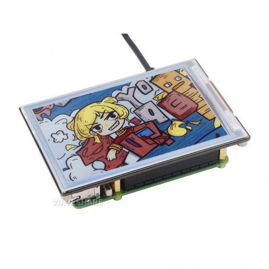 4inch E Ink Spectra 6 (E6) Full Color E-Paper Display HAT Plus (E), 600×400 Pixels, SPI Communication, 40Pin GPIO Header