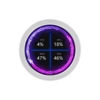 4 Inch USB Monitor, AIO LCD, CPU Cooler Screen, PC case Secondary Screen, 720×720 Resolution, With Music Spectrum Analysis Function - Silver