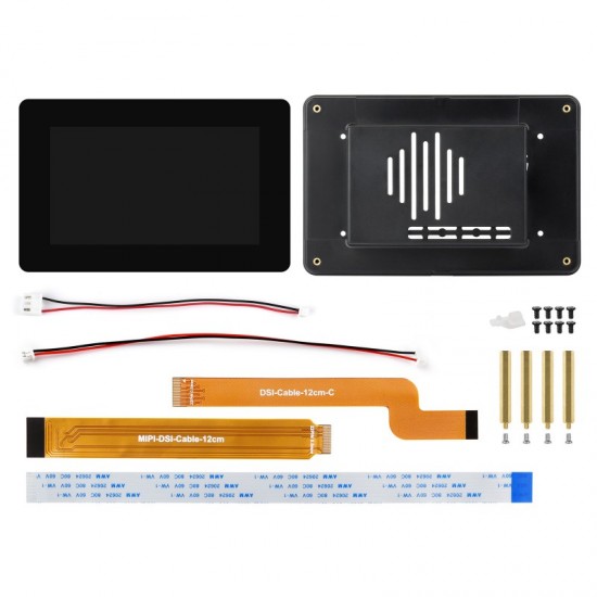 5inch DSI Capacitive Touch Display, 720×1280 Pixels, IPS Panel, 5-Point Touch, Optical Bonding Toughened Glass Panel, With Enclosure