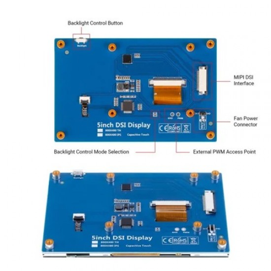 Elecrow 5inch DSI display IPS 800x480 touch screen compatible with Raspberry Pi (MPN:DSI05379I) Elecrow 5inch DSI display IPS 800x480 touch screen compatible with Raspberry Pi (MPN:DSI05379I)
