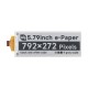 5.79inch E-Paper raw display, e-ink display, 792x272, Black/White, SPI Communication
