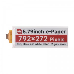 5.79inch E-Paper (B) raw display, e-ink display, 792x272, Red/Black/White, SPI Communication 5.79inch E-Paper (B) raw display, e-ink display, 792x272, Red/Black/White, SPI Communication