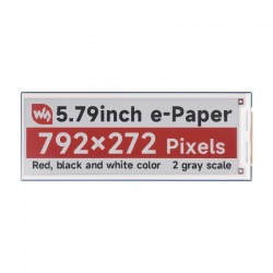5.79inch E-Paper Module (B), e-ink display, 792x272, Red/Black/White, SPI Interface 5.79inch E-Paper Module (B), e-ink display, 792x272, Red/Black/White, SPI Interface