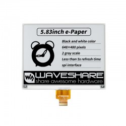 5.83inch E-Paper E-Ink Raw Display, 648×480, Black / White, SPI, Without PCB