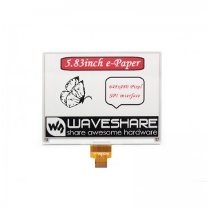 5.83inch, 648×480 E-Ink raw display (B), red/black/white three-color SPI Interface, Without PCB