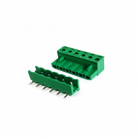 6 Pin Pluggable Screw Terminal Block Connector - Right Angle - 5.08mm Pitch - 2EDG5.08 - Set of M+F 6 Pin Pluggable Screw Terminal Block Connector - Right Angle - 5.08mm Pitch - 2EDG5.08 - Set of M+F