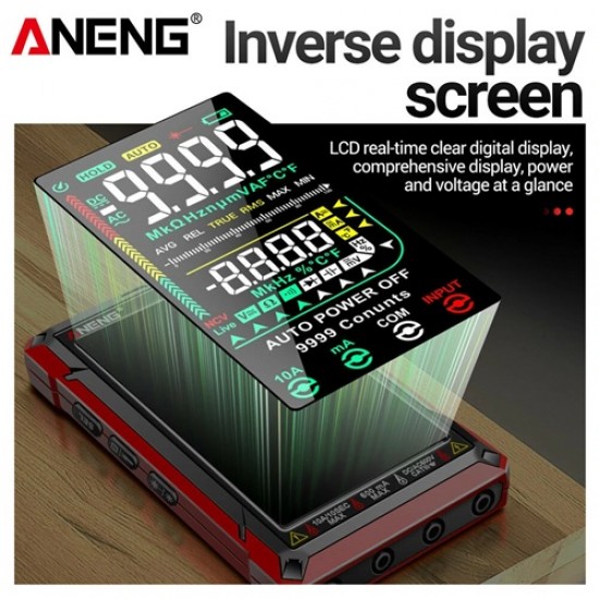 ANENG 622B Digital Smart Multimeter 10A Auto-Ranging True RMS Tester with 9999 Counts, AC/DC Voltage, Current, Resistance & Capacitance ANENG 622B Digital Smart Multimeter 10A Auto-Ranging True RMS Tester with 9999 Counts, AC/DC Voltage, Current, Resistance & Capacitance