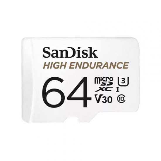 SanDisk High Endurance 64GB microSDXC UHS-I U3 V30 Class 10 Memory Card