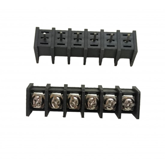 6 Pin Screw Terminal Block Connector - PCB Mount - 9.5mm Pitch - 25A 300V