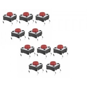 6x6mm Tactile Button/ Microswitch - Pack of 10