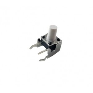 6x6x6 Right Angle Tact Switch - Momentary Switch - White Knob - Pack of 10 6x6x6 Right Angle Tact Switch - Momentary Switch - White Knob - Pack of 10
