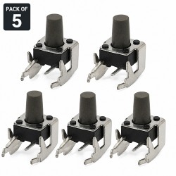 6x6x9 Right Angle Tactile Switch - Momentary Switch - Pack of 5