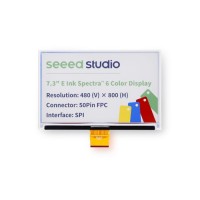 Seeed Studio 7.3 Inch spectra™ 6 E-Ink / ePaper Display with 800x480 Pixels, SPI interface, Support XIAO/Arduino (MPN:100064541)