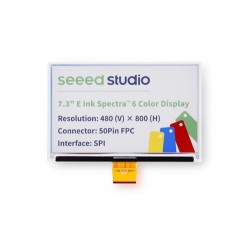 Seeed Studio 7.3 Inch spectra™ 6 E-Ink / ePaper Display with 800x480 Pixels, SPI interface, Support XIAO/Arduino (MPN:100064541)