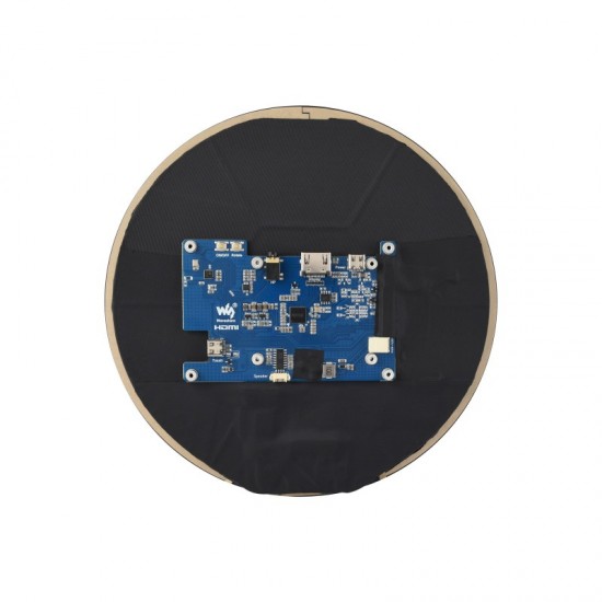 7inch HDMI Round Capacitive Touch Display, 1080 × 1080 Resolution, IPS Display Panel, 10-Point Touch, Optical Bonding Toughened Glass Panel