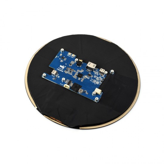7inch HDMI Round Capacitive Touch Display, 1080 × 1080 Resolution, IPS Display Panel, 10-Point Touch, Optical Bonding Toughened Glass Panel
