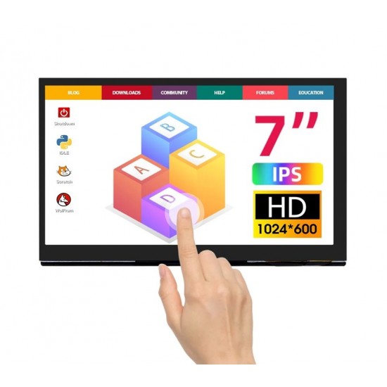 Elecrow 7inch IPS HD Touch Screen-D 1024*600 HD Monitor Compatible with Raspberry Pi/BB Black, Etc