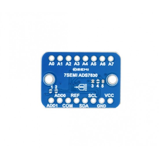 7Semi ADS7830 8-Bit 8-Channel Analog to Digital A/D Converter with I2C Interface (MPN: BO-10163)