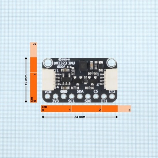 7Semi BMI323 IMU Breakout Board – 6DOF Accelerometer + Gyroscope with Qwiic Support (SPI/I2C) (MPN: ES-12252)