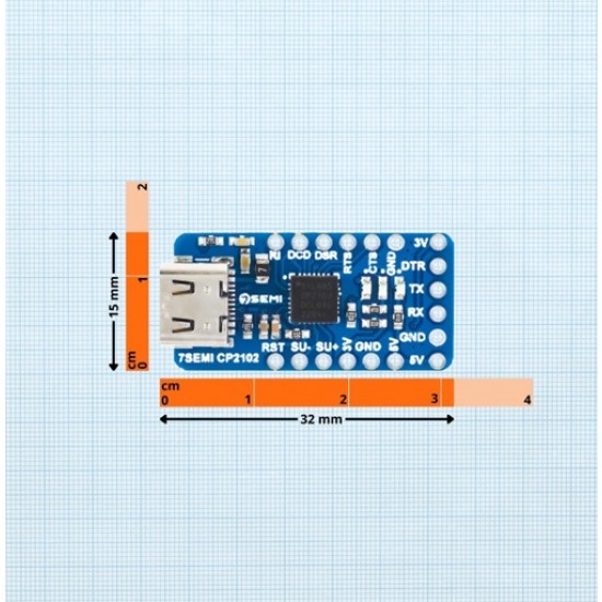 7Semi CP2102 USB-C UART Converter – 3.3V/5V TTL Serial Module (MPN: CM-11012) 7Semi CP2102 USB-C UART Converter – 3.3V/5V TTL Serial Module (MPN: CM-11012)