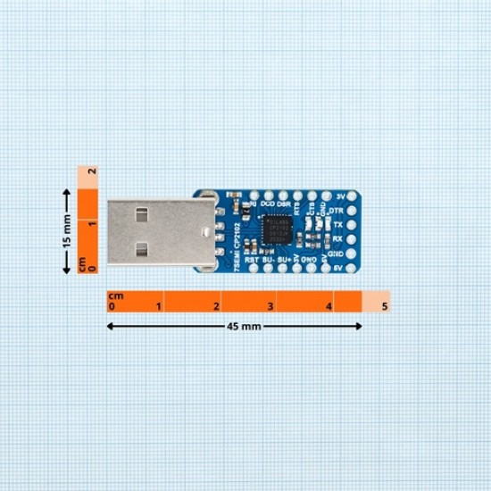 7Semi CP2102 USB to UART Converter, USB to TTL Communication Breakout (MPN: CM-11011) 7Semi CP2102 USB to UART Converter, USB to TTL Communication Breakout (MPN: CM-11011)