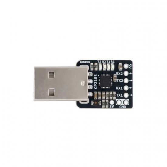 7Semi CP2105 USB to Dual UART Converter – USB Type-A, Dual Serial Interface (MPN:CM-11028)