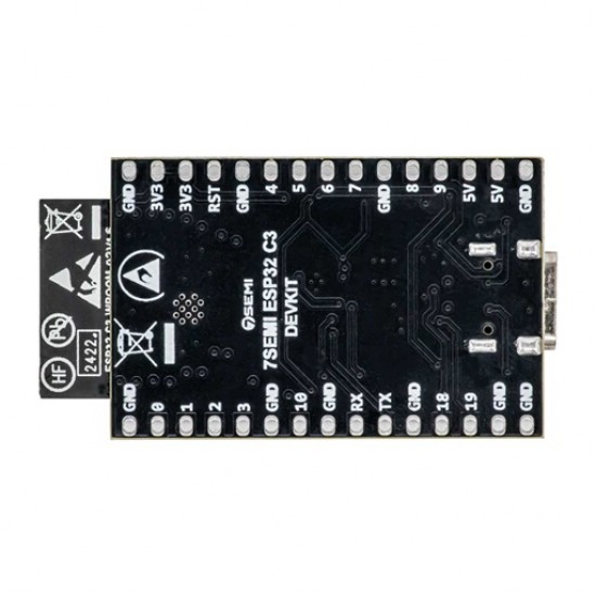 7Semi ESP32-C3-Dev-BoardC-02 – WiFi, Bluetooth, USB, RGB LED (MPN: DC-10125) 7Semi ESP32-C3-Dev-BoardC-02 – WiFi, Bluetooth, USB, RGB LED (MPN: DC-10125)