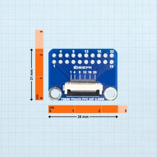 7Semi FFC FPC 20 Pin Adapter Board PCB 0.5mm (MPN: TR-10117)