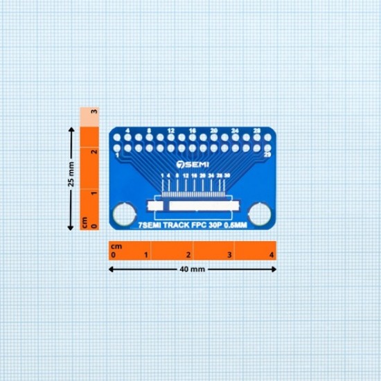 7Semi FFC FPC 30 Pin Adapter Board PCB 0.5mm (MPN: TR-10118) 7Semi FFC FPC 30 Pin Adapter Board PCB 0.5mm (MPN: TR-10118)