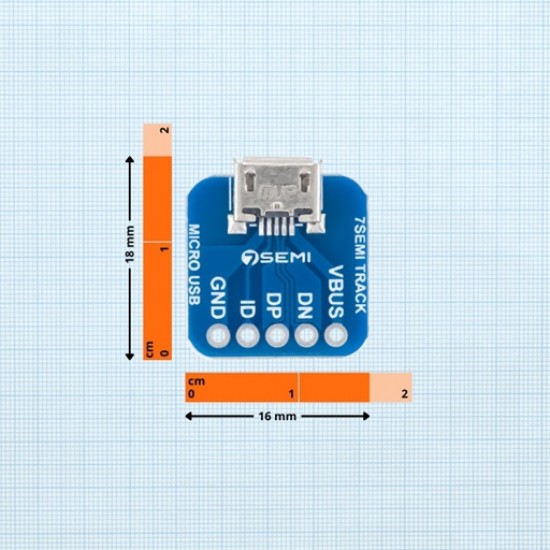 7Semi Micro-B USB Breakout Board Female USB Micro B PCB Board (MPN: CB-10114)