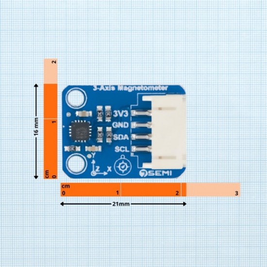 7Semi MLX90393 Tri-axis Micropower Magnetometer Breakout (MPN: ES-12240) 7Semi MLX90393 Tri-axis Micropower Magnetometer Breakout (MPN: ES-12240)