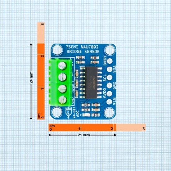 7Semi NAU7802 24-bit ADC Module – I2C Load Cell & Sensor Interface (MPN: BO-10169)