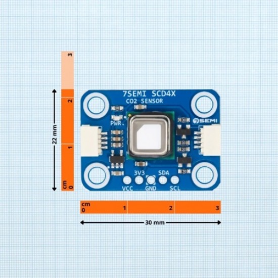7Semi SCD43 CO2, Temperature and Humidity Sensor Breakout I2C (MPN:ES-12295)
