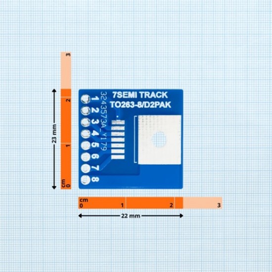 7Semi TO-263-8 D2Pak Breakout Adapter PCB (MPN: TR-10114)