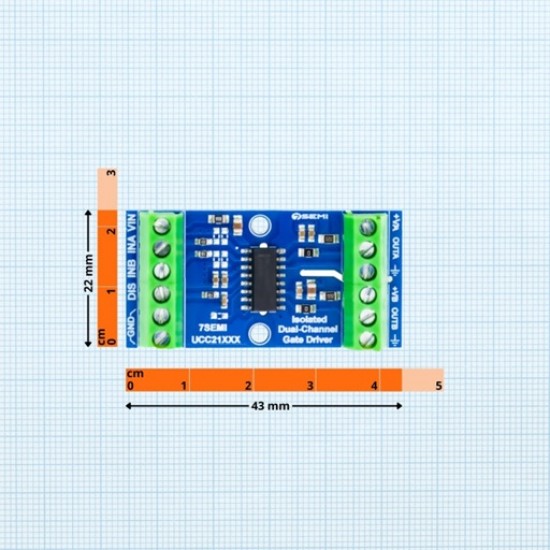 7Semi UCC21220 Dual-channel Isolated Gate Driver Breakout (MPN: BO-10179) 7Semi UCC21220 Dual-channel Isolated Gate Driver Breakout (MPN: BO-10179)