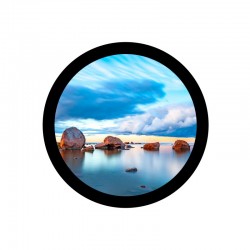 Waveshare 8.2inch HDMI Round Capacitive Touch Display, 1080 × 1080 Resolution, IPS Display Panel, Optical Bonding Toughened Glass Panel, 10-Point Touch
