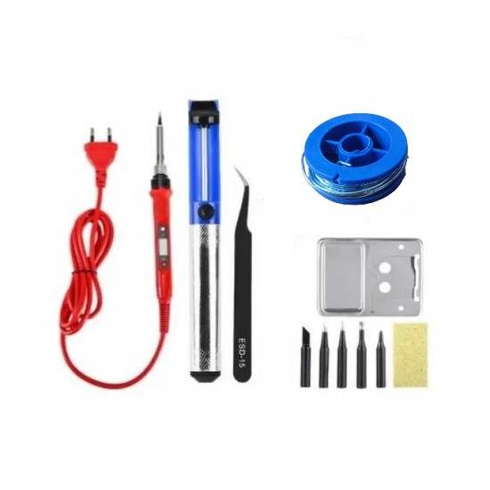 80W 220V Digital Temperature Control Soldering Iron Kit - Ceramic Heating - Digital LCD Screen - Adjustable 180~500℃