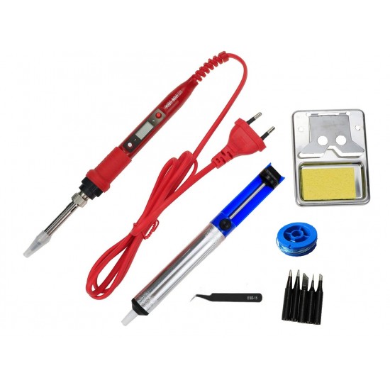 80W 220V Digital Temperature Control Soldering Iron Kit - Ceramic Heating - Digital LCD Screen - Adjustable 180~500℃