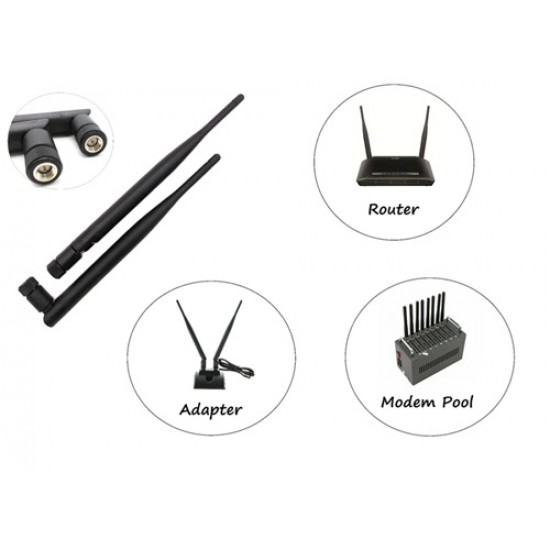 OmniLink 868MHz 5dBi Rubber Duck Antenna with 5m RG174 Bare Copper Cable & SMA Male Straight Connector