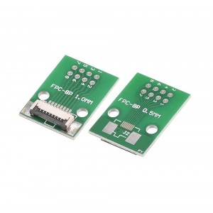 8 Pin 0.5mm FFC / FPC Adapter Board With Soldered Connector 8 Pin 0.5mm FFC / FPC Adapter Board With Soldered Connector