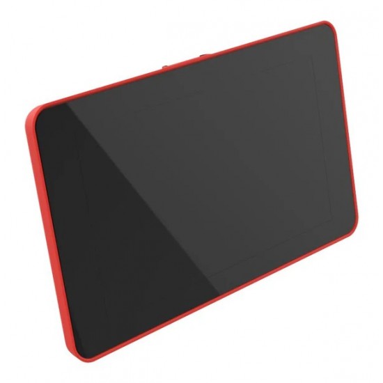 Enclosure for Raspberry Pi Official 7inch LCD Compatible with Raspberry Pi 4 Model B, ABS - Red Color - ASM-1900147-61