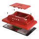 Enclosure for Raspberry Pi Official 7inch LCD Compatible with Raspberry Pi 4 Model B, ABS - Red Color - ASM-1900147-61