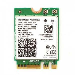 Intel AX200.NGWG.NV Wireless Wi-Fi Bluetooth Module - Wi-Fi 6 & Bluetooth 5.1 Intel AX200.NGWG.NV Wireless Wi-Fi Bluetooth Module - Wi-Fi 6 & Bluetooth 5.1