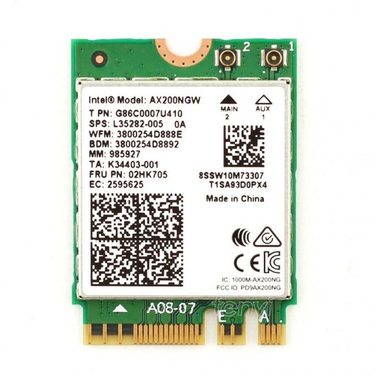 Intel AX200.NGWG.NV Wireless Wi-Fi Bluetooth Module - Wi-Fi 6 & Bluetooth 5.1